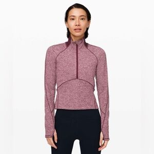 Lululemon Always Alert 1/2 Zip Heathered Garnet size 4